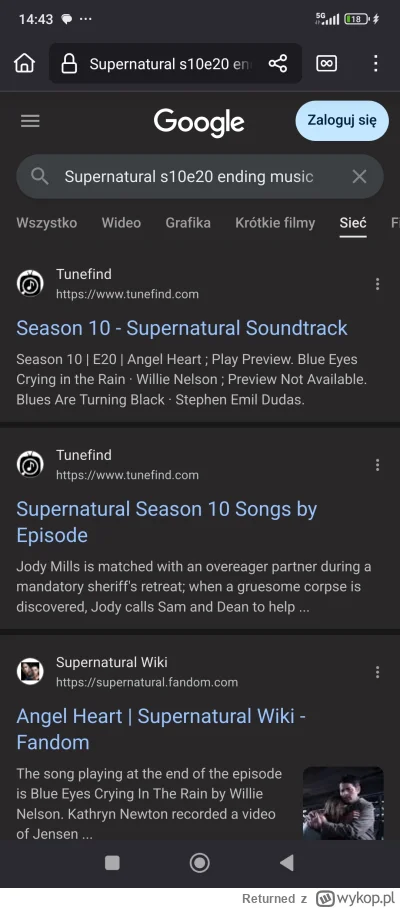 Returned - @UczesanyPedryl: hmmm. Not even AI. Ale nadal google.