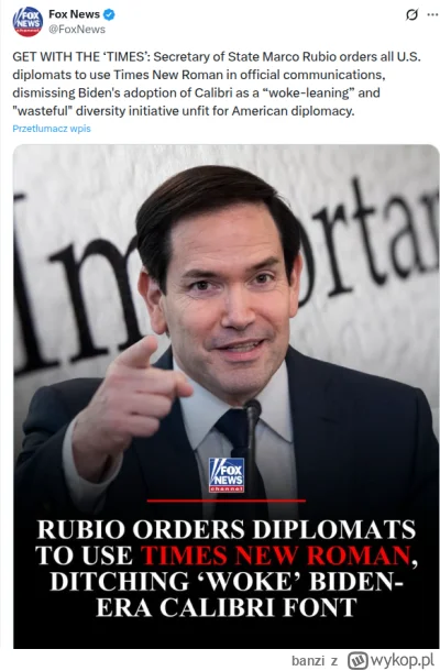 banzi - Marco Rubio, Sekretarz Stanu u Trumpa, uznał, że wprowadzony w pakiecie Micro...