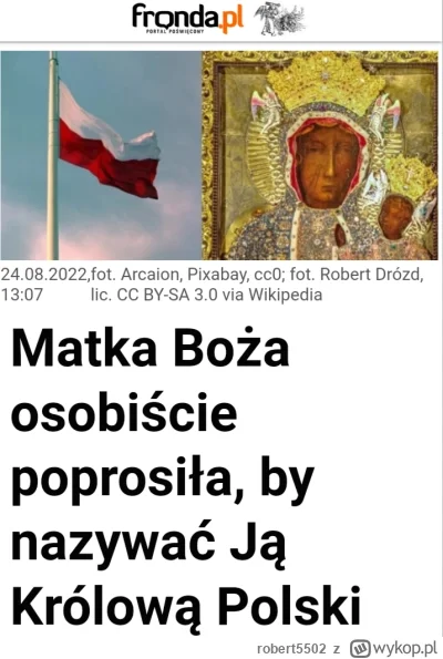 robert5502 - O ##!$%@? ( ͡º ͜ʖ͡º)
To nie Polacy wpadli na pomysł, aby obwołać Najświę...