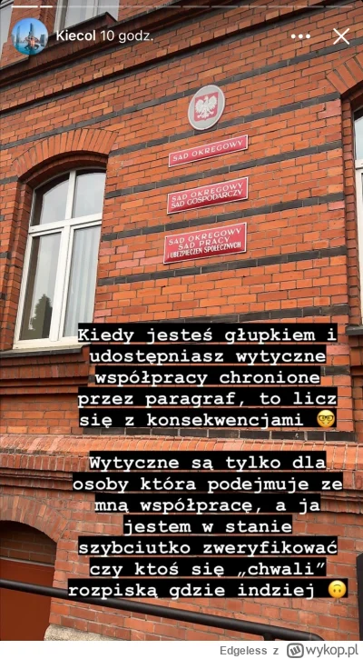 Edgeless - Dzieje się! 
Pan Mateusz Kiecol zareagował bardzo szybko i również złożył ...