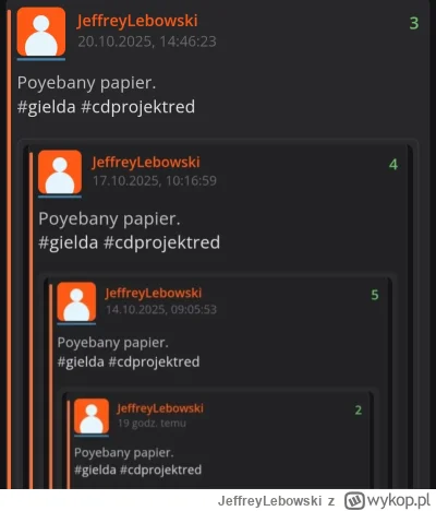 JeffreyLebowski - Poyebany papier.
#gielda #cdprojektred