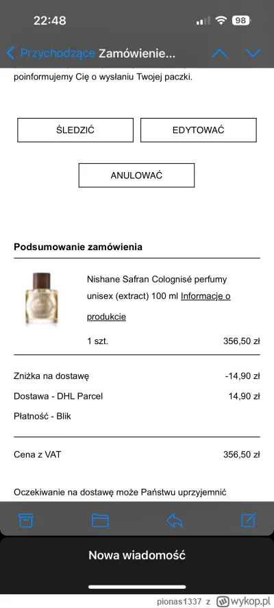 pionas1337 - #perfumy Nishane Safran Colognise na notino za 356zl free ship