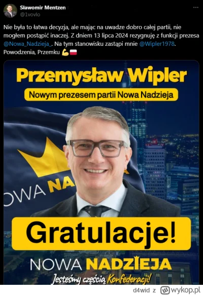 d4wid - Dzieje się!  #polityka 

Gratulacje panie Wipler, liczę, że będzie pan lepiej...