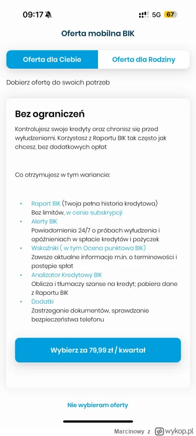Marcinowy - Od kiedy pakiet w BIK jest tylko na kwartały sprzedawane?! 80zl na 3 mies...