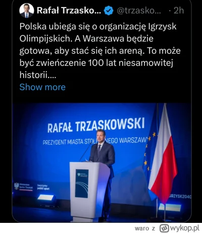 waro - No fajnie, fajnie, ale czy ktokolwiek przedstawił już plan na igrzyska? Czy po...