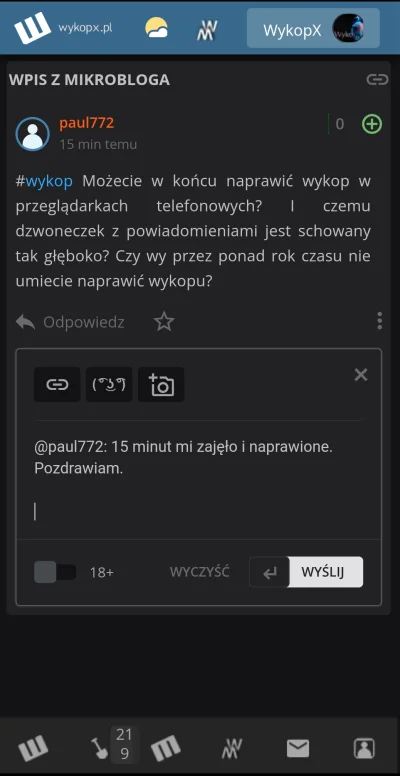 WykopX - @paul772: 15 minut mi zajęło i naprawione.
Pozdrawiam.