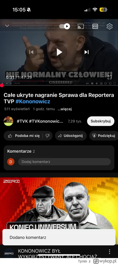 Tynin - #kononowicz kret chyba wydal na siebie cos xD chyba nie mozna nagrywac progra...