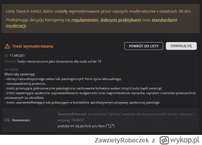 ZawzietyRobaczek - #moderacjacontent Wy @Moderacja to juz na glowe upadliście??