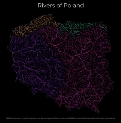 WykopowyInterlokutor - Dorzecza w Polsce.
#polska #rzeki #natura #earthporn #mapy #ge...