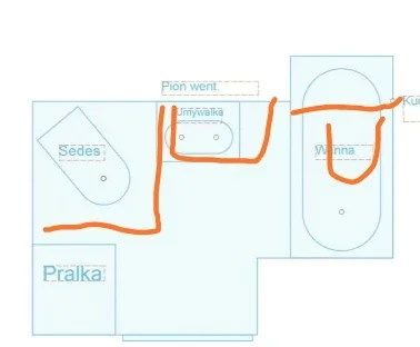 Smarek37 - @enzomatrix: zrobiłbym to tak. Kibel podwieszany tam gdzie wanna, obok umy...