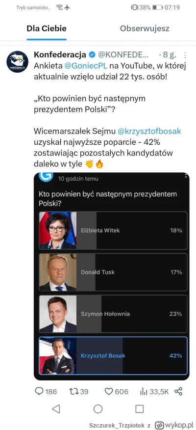 Szczurek_Trzpiotek - Oficjalne konto konfederacji chwali się, że Krzysztof Bosak wygr...