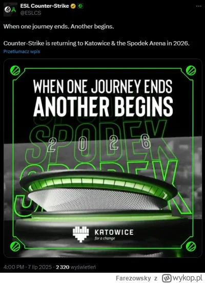 Farezowsky - Hmm a cóż to za turniej będzie w Katowicach?

#cs2 #csgo