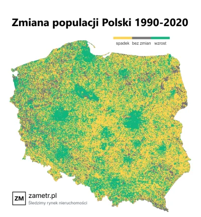 zametr - 1990: 38.1 mln
2020: 37.9 mln

Dane: GHSL

#nieruchomosci #inwestycje #polsk...