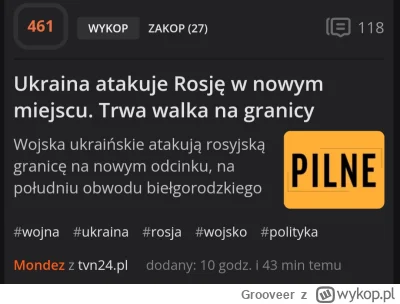 Grooveer - @bombastick: a jak tam walki w obwodzie biełgorodzkim? Dalej trwają?