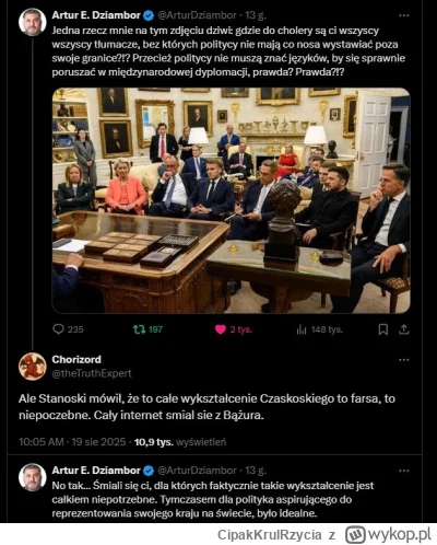 CipakKrulRzycia - #polityka #bekazpisu 
Se takiego wybrali to se takiego mają co nie ...