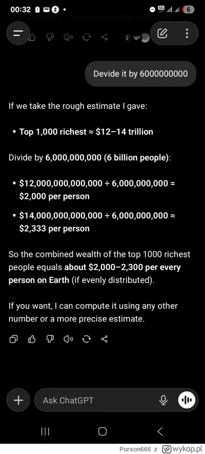 Purson666 - @Rudz1elec:  Odejmij jakieś 70% ludzi z trzeciego świata i weź pod uwagę,...