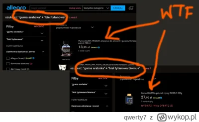 qwerty7 - Naprawdę zepsuli wyszukiwarkę Allegro – próbuję kupić biel tytanową i gumę ...