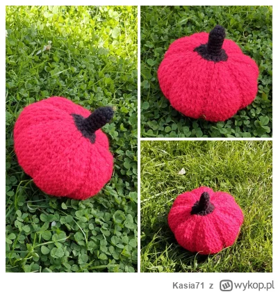 Kasia71 - Pierwsza dynia w kolorze czerwonym :) #kasiaszydelkuje #rekodzielo #handmad...