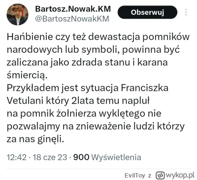 EvilToy - Młode pokolenie wychowane przez prawicę - kara śmierci za znieważenie pomni...