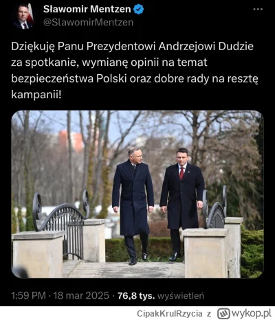 CipakKrulRzycia - #bekazkonfederacji #bekazpisu #polityka
Przynajmniej się nie kryją ...
