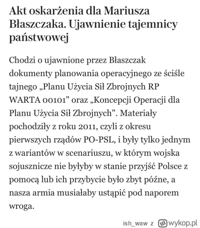 ish_waw - I jest akt oskarżenia dla zdrajcy Polski. To jedna z top 5 pisowskich afer ...