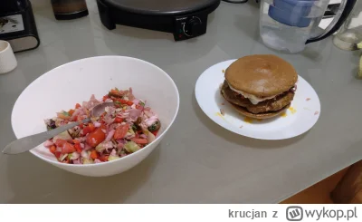 krucjan - Wczorajszy posiłek:
Burger wieprzowo wołowy w bułce z jajek i błonnika bamb...
