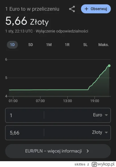 skitles - Chcieliście to macie. Ledwo Tusk doszedł do władzy, a euro już prawie po 6 ...