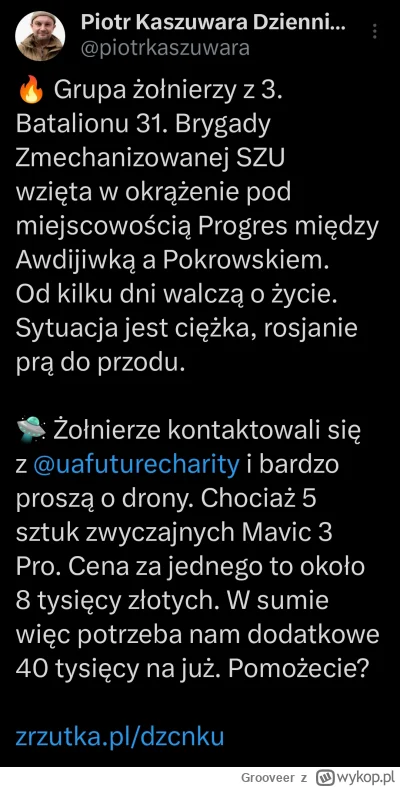 Grooveer - Pomoc zachodu za słaba, to trzeba organizować prywatne zbiórki na ratunek ...