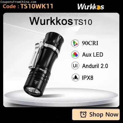 n____S - ❗ Wurkkos TS10 Mini Powerful Flashlight
〽️ Cena: 14.41 USD (dotąd najniższa ...