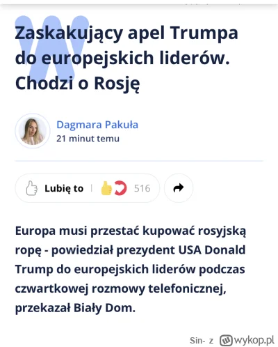 Sin- - Czyli Trump będzie rozmawiał z Orbanem w tej sprawie, prawda? ( ͡° ͜ʖ ͡°)

Źró...