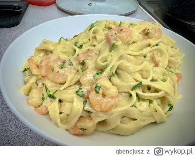 qbencjusz - makaron z krewetkami 🍤   #gotujzwykopem