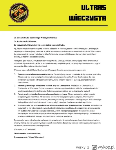 vorky - Ultrasi się nie cackają, wystosowali żądania ( ͡° ͜ʖ ͡°)

#mecz #wieczystakra...