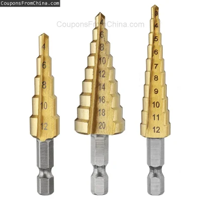 n____S - ❗ Drillpro 3Pcs 1/4 Inch Hex Shank HSS Step Drill Bit Set
〽️ Cena: 5.99 USD ...