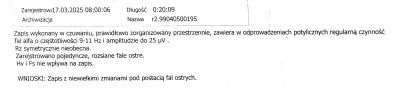 qew12 - Tym razem lepiej wyszło badanie EEG. Poprzednim razem mi wyszło dużo więcej n...