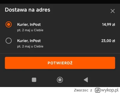 Zwarzec - #inpost czemu mi się wyświetlają dwie dostawy inpost jak chcę coś kupić prz...