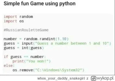 whosyourdaddy_snakegirl - #heheszki #humorobrazkowy #informatyka #python
