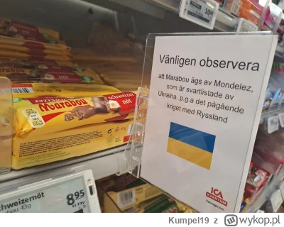 Kumpel19 - Szwedzki supermarket ICA w Göteborgu informuje klientów plakietkami, że ko...