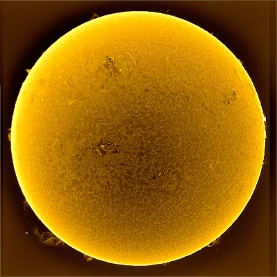 Antybristler - Dzisiejsze Słońce w paśmie H-alfa. Przy największej protuberancji umie...