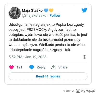 alxnr - Hehe no ale zaraz będzie prawicowa beka z #majastasko i beka z lewactwa. Maja...