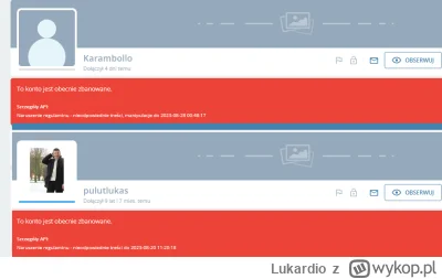 Lukardio - https://wykop.pl/ludzie/Karambollo -  to już trzecie konto jakiegoś multik...