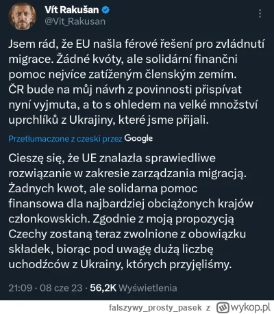 falszywyprostypasek - Wbrew narracji PiS, Czesi zadowoleni z nowego paktu migracyjneg...