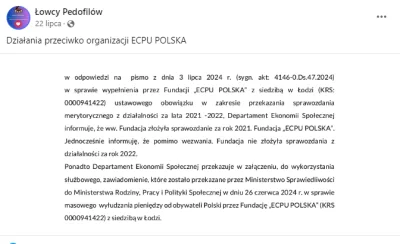 Trymon - #ecpu #lowcypedofili #sąd
Jest postępowanie karne przeciwko ecpu