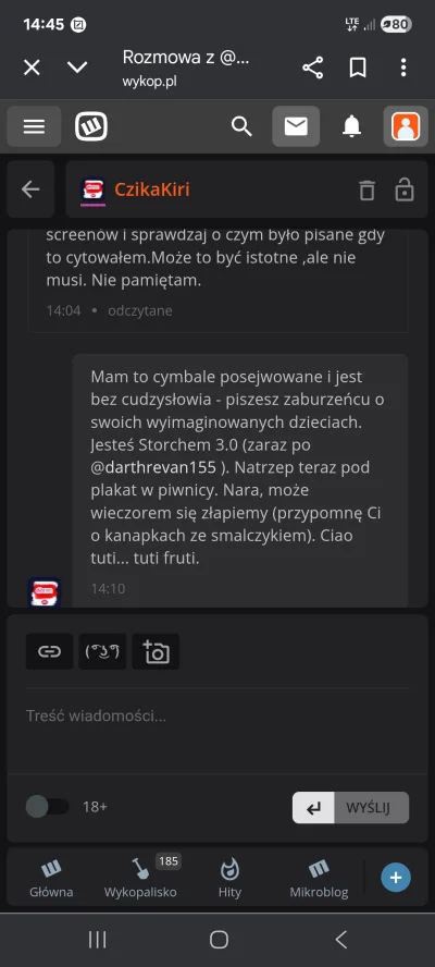 bellacavem - #kononowicz 
No cóż czyka, wygląda na to że wieczorem nie złapiesz mnje,...