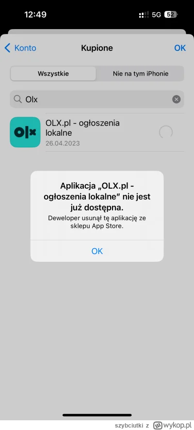 szybciutki - Na AppStore nie ma już olx? XD #olx #ios #iphone