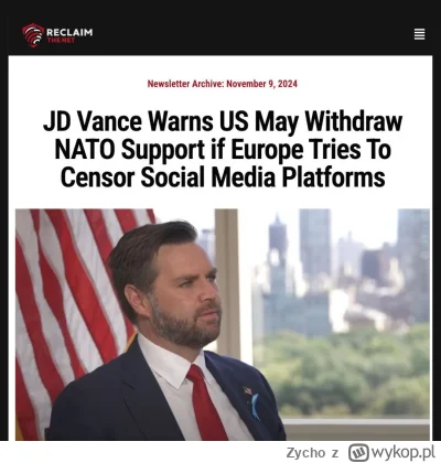 Zycho - Zaczyna robić się ciekawie. 
JD Vance: "To szaleństwo, że będziemy wspierać s...