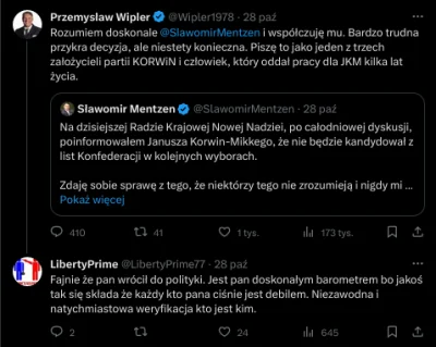 0.....D - LibertyPrime po migracji na Twittera do końca zwariował xD Jeszcze jakoś ro...