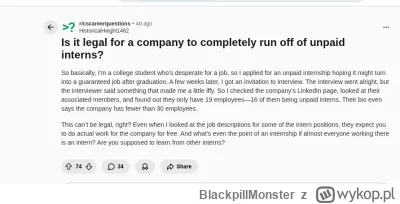 BlackpillMonster - W USA programiści muszą pracować za darmo, żeby móc konkurować z H...