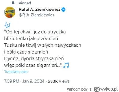 yahoomlody - Niezależny dziennikarz Rafał Ziemkiewicz chyba wczoraj pod wieczór troch...