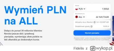 Fidelis - Jak wymienić PLN na leki albańskie (ALL)? Po węjściu do aplikacji nie widze...