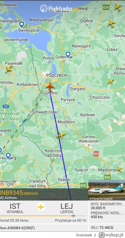 Dominek - @blisko_kebab zaraz będzie nad Szczecinem samolot, który powinien lądować w...